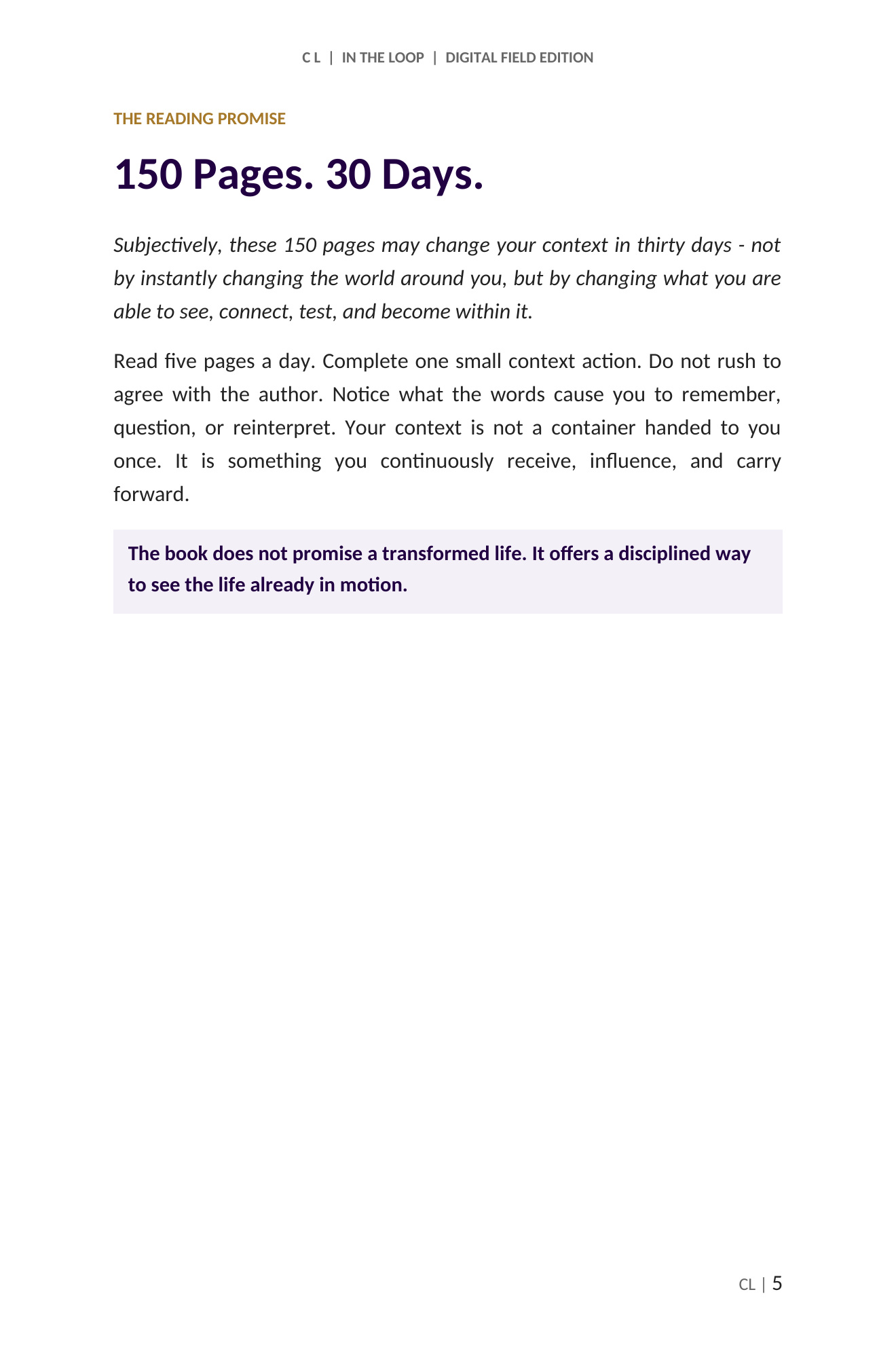 C L: The Living Context, page 32 of 118