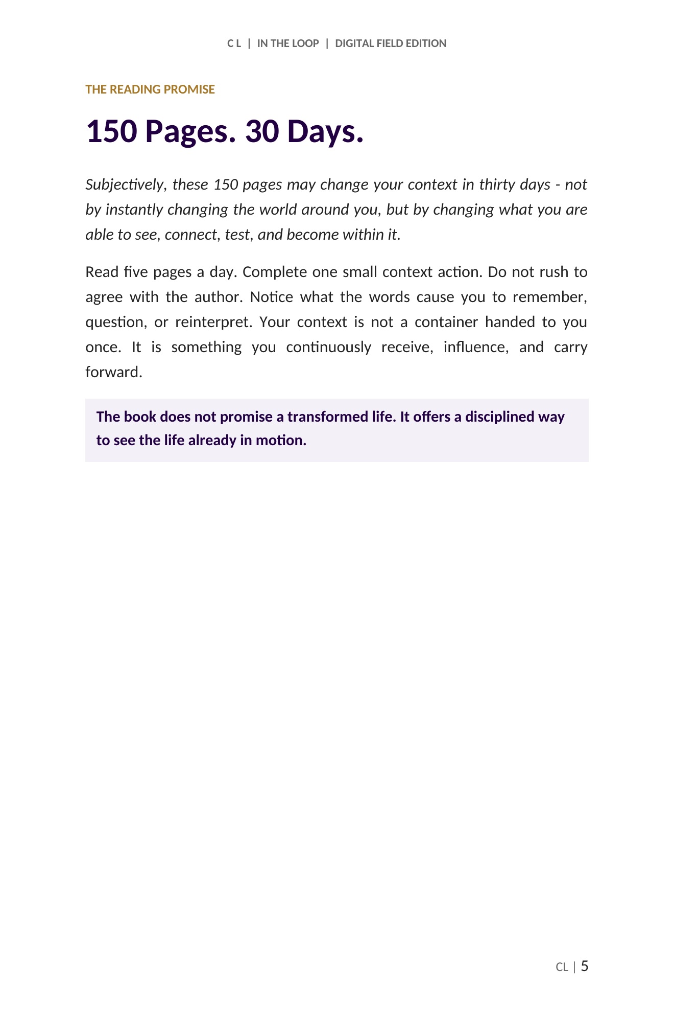 C L: The Living Context, page 35 of 118