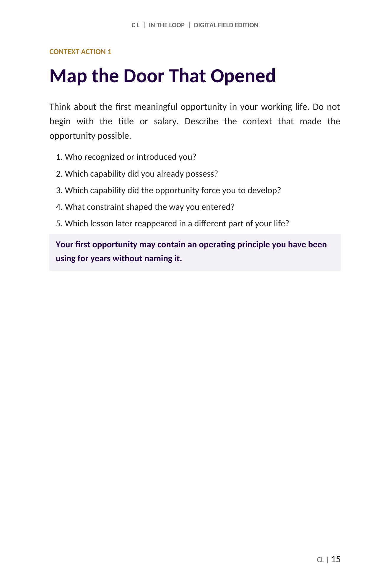 C L: The Living Context, page 42 of 118