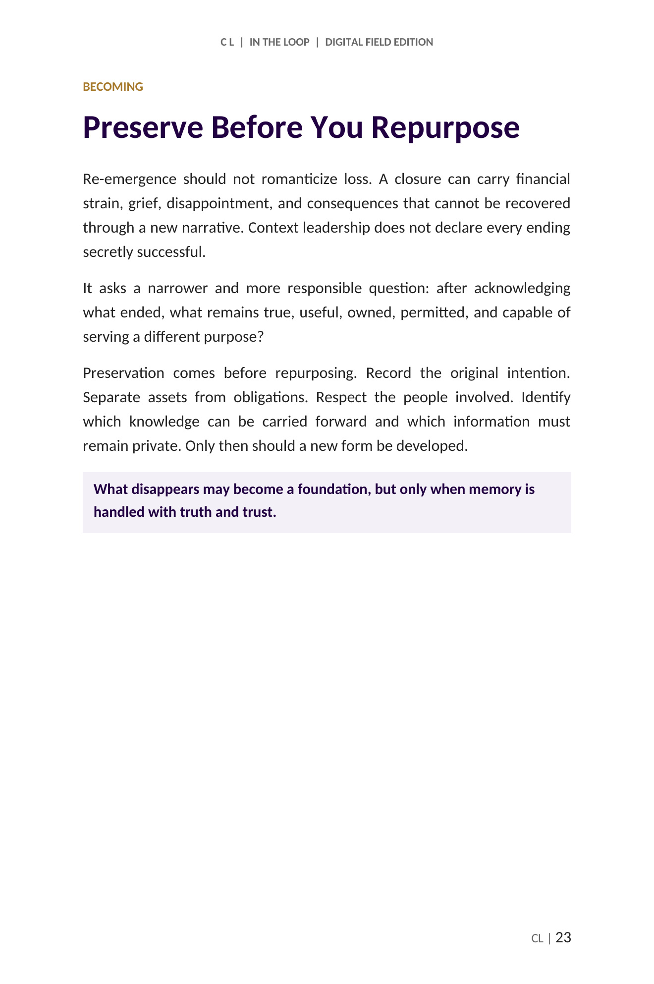 C L: The Living Context, page 50 of 118