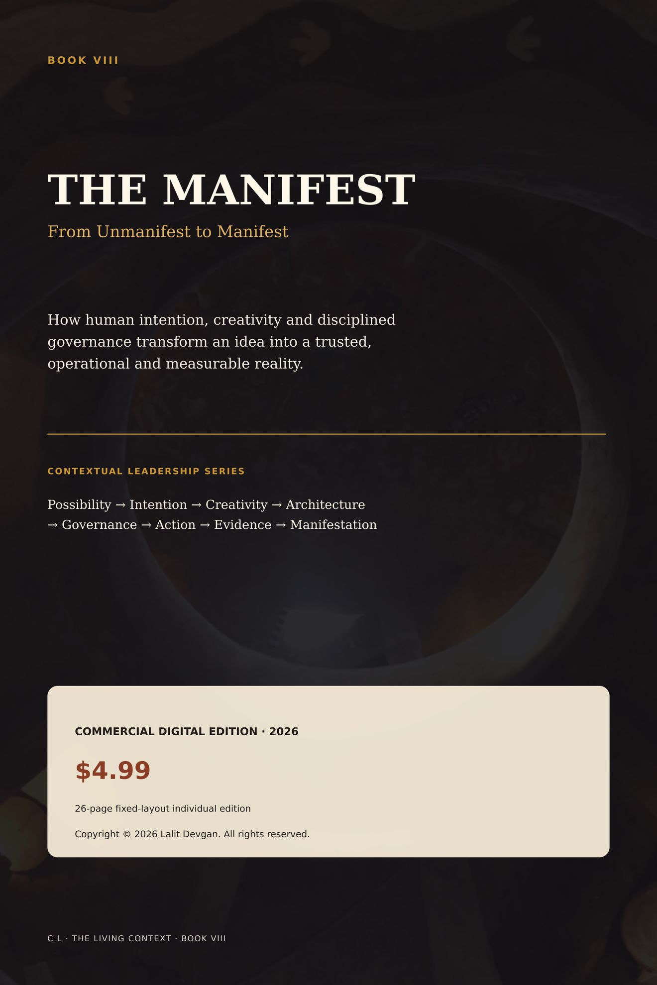 C L: The Living Context, Book VIII · The Manifest · Back cover
