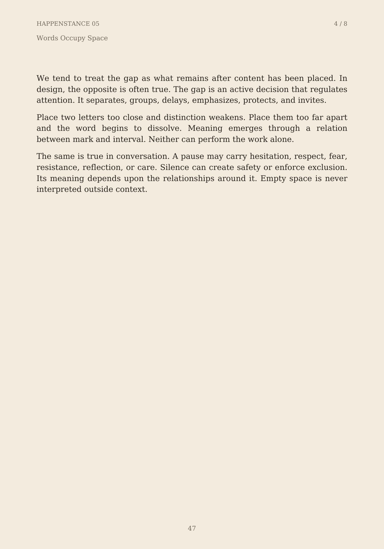 The Unformed Spaces, page 47 of 148