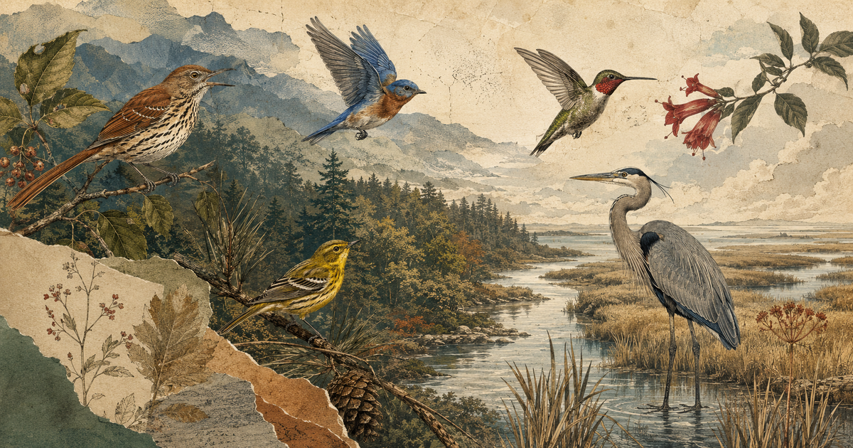 ORG Times editorial card for Georgia’s Living Flyways: The Birds Connecting Backyards, Mountains and a Continent